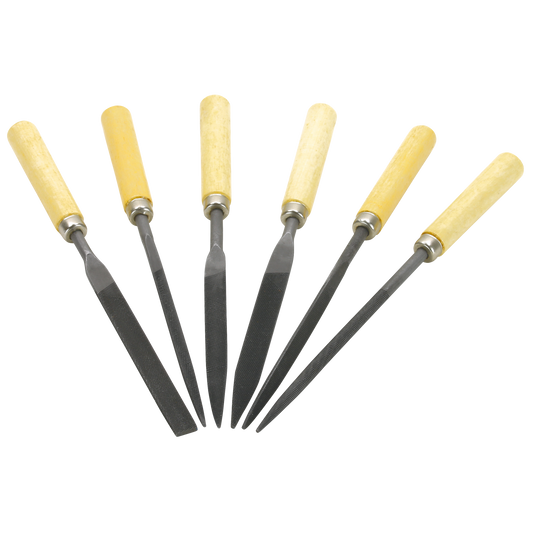 Nadelfeilen-Set 6-teilig, Holzgriff, 180mm