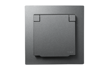 Schutzkontakt-Steckdose McPower ''Flair'', 250V~/16A, IP44, anthrazit, 12er-Pack