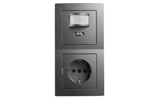 Schalter und Steckdosen Set McPower Flair ''PIR'' anthrazit, 3-teilig