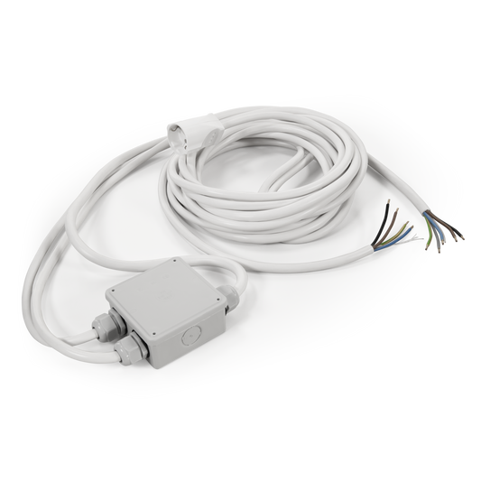 Küchenanschlussbox Powersplitter, 2/5/5m, vorverkabelt, reinweiß