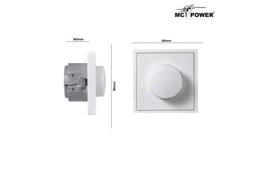 LED-Dimmer für elektronische Trafos McPower ''Shallow'' 250V~/300W, weiß