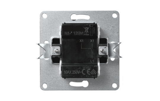Schalter McPower ''Flair'', 250V~/10A, UP, matt schwarz mit Orientierungsleuchte