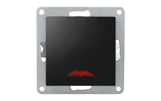 Schalter McPower ''Flair'', 250V~/10A, UP, matt schwarz mit Orientierungsleuchte