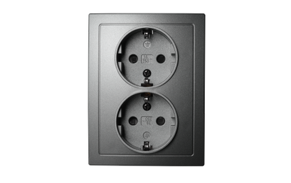 Schutzkontakt-Steckdose McPower ''Flair'' 2-fach, 250V~/16A, anthrazit