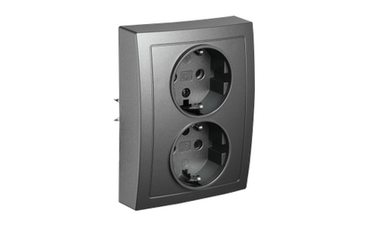 Schutzkontakt-Steckdose McPower ''Flair'' 2-fach, 250V~/16A, anthrazit