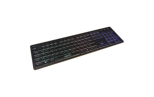 Tastatur ''Rainbow'' LogiLink, beleuchtet, schwarz, USB