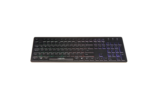 Tastatur ''Rainbow'' LogiLink, beleuchtet, schwarz, USB