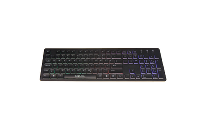 Tastatur ''Rainbow'' LogiLink, beleuchtet, schwarz, USB