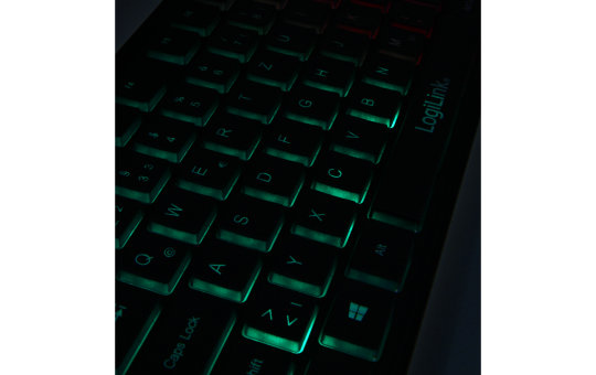 Tastatur ''Rainbow'' LogiLink, beleuchtet, schwarz, USB