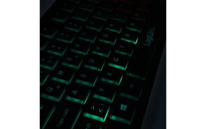 Tastatur ''Rainbow'' LogiLink, beleuchtet, schwarz, USB