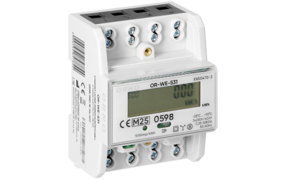 3-phasiger Stromzähler, 80A, MID, 4,3 Module, DIN TH-35mm