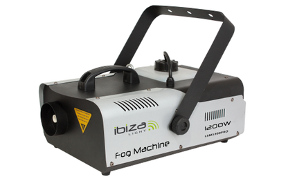 Programmierbare Nebelmaschine IBIZA ''LSM1200PRO'' Fernbedienung, DMX, 1200W