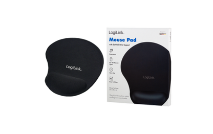 Mauspad mit Silikongel Handballenauflage, schwarz
