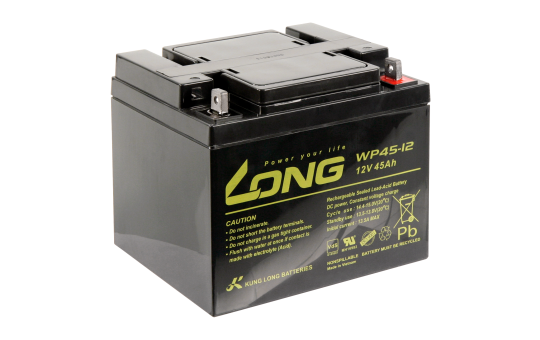 Bleiakku KUNG LONG ''WP45-12'' 12V/45Ah, VdS, 198x166x171mm, 14,1kg