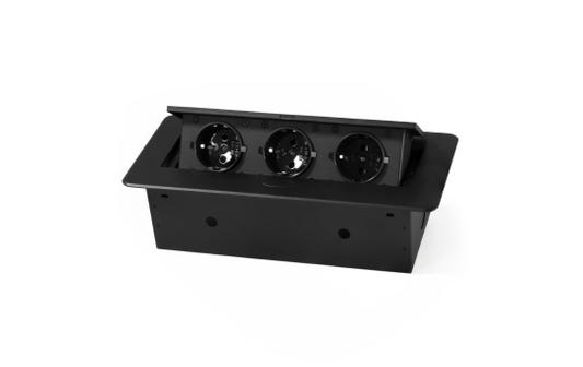 Tisch-Einbausteckdose McPower ''TS-03S'' 3x Steckdose, 267x120x68mm