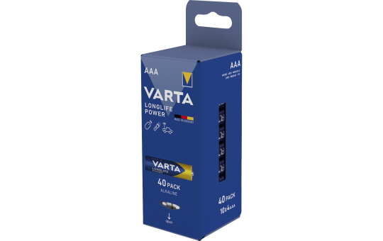 Micro-Batterie VARTA ''Longlife Power'' Alkaline, Typ AAA, LR03, 1,5V, 40er Pack