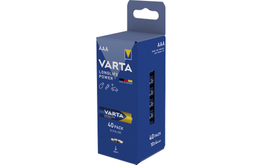 Micro-Batterie VARTA ''Longlife Power'' Alkaline, Typ AAA, LR03, 1,5V, 40er Pack
