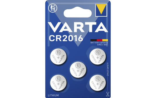 Lithium-Knopfzelle VARTA ''Electronics'' CR2016, 3V, 5er-Pack