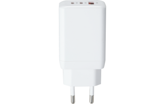 USB GaN Schnellladegerät McPower, 65W, 2x USB-C PowerDelivery, 1x USB-A QC