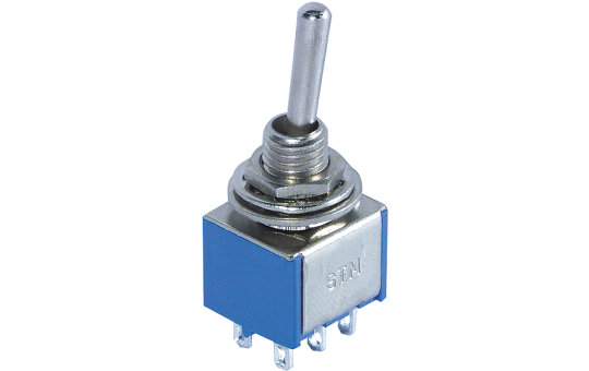 Miniatur-Kippschalter McPower, 250V/3A, 6-polig, 2 Stellungen: EIN / EIN