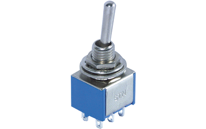 Miniatur-Kippschalter McPower, 250V/3A, 6-polig, 2 Stellungen: EIN / EIN