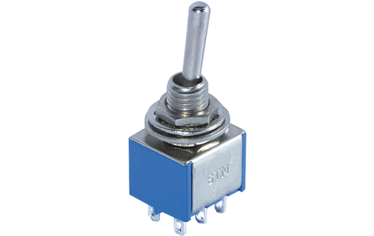 Miniatur-Kippschalter McPower, 250V/3A, 6-polig, 2 Stellungen: EIN / EIN