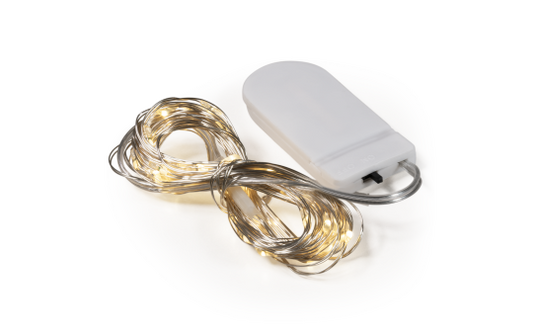 LED Draht-Lichterkette McShine ''Micro'' 50 LEDs, warmweiß, Batteriebetrieb