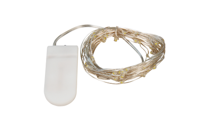 LED Draht-Lichterkette McShine ''Micro'' 50 LEDs, warmweiß, Batteriebetrieb