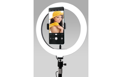 LED Ringleuchte für Smartphone,  Ø20 cm, 3 Lichtfarben,