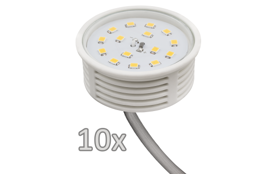 Einbauleuchten-Set McShine, 10xRahmen, 10xLED-Modul, 5W, 400lm, 230V, Edelstahl