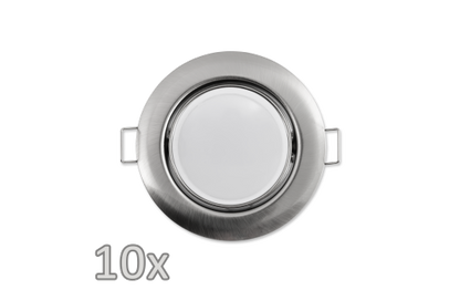 Einbauleuchten-Set McShine,10xRahmen, 10xLED-Modul, 5W, 440lm, 230V, Edelstahl