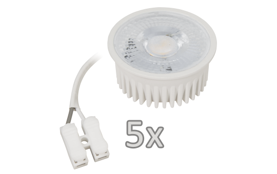 Einbauleuchten-Set McShine, 5xRahmen, 5xLED-Modul, 5W, 400lm, 230V, weiß