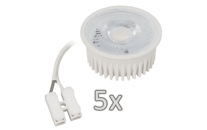 Einbauleuchten-Set McShine, 5xRahmen, 5xLED-Modul, 5W, 400lm, 230V, weiß