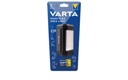 LED Taschenlampe Work Flex Line, VARTA, 230lm, inkl. 3x Batterie Alkaline AA
