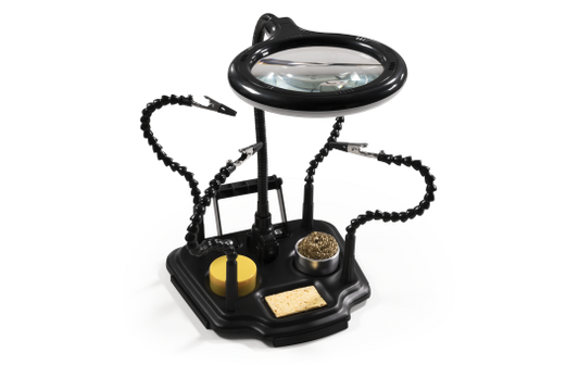 Dritte Hand mit LED-Lupe McPower ''11M'', 4W, mit USB-Anschluss
