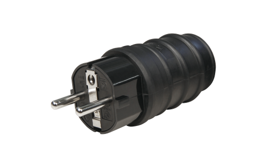 Gummi-Schutzkontaktstecker McPower, schwarz
