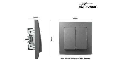 Serien-Schalter McPower ''Flair'', 2-fach, 250V~/10A, UP, anthrazit