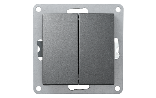 Serien-Schalter McPower ''Flair'', 2-fach, 250V~/10A, UP, anthrazit