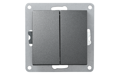 Serien-Schalter McPower ''Flair'', 2-fach, 250V~/10A, UP, anthrazit