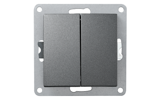 Serien-Schalter McPower ''Flair'', 2-fach, 250V~/10A, UP, anthrazit