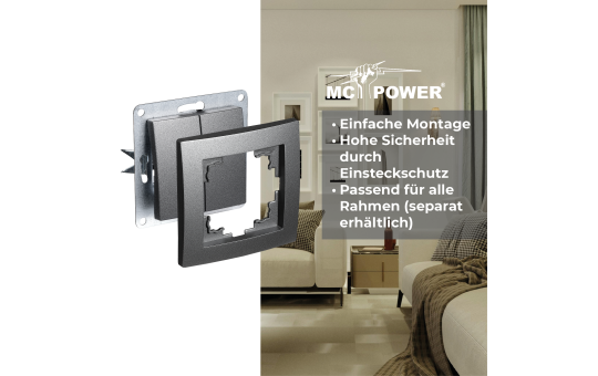Serien-Schalter McPower ''Flair'', 2-fach, 250V~/10A, UP, anthrazit
