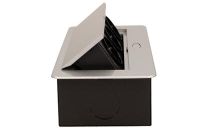 Tisch-Einbausteckdose, 3fach, silber-schwarz, 2500W