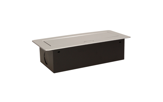 Tisch-Einbausteckdose, 3fach, silber-schwarz, 2500W