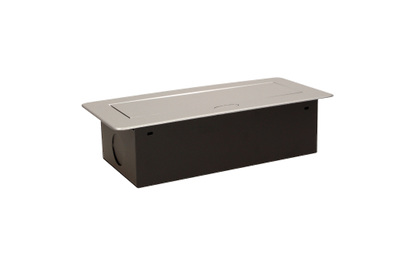 Tisch-Einbausteckdose, 3fach, silber-schwarz, 2500W