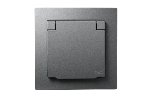Schutzkontakt-Steckdose McPower ''Flair'', 250V~/16A, UP, IP44, anthrazit
