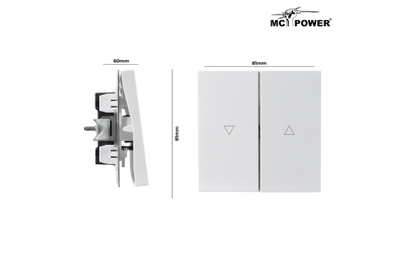 Jalousie-Taster McPower ''Shallow'' 250V~/10A, UP, Steckanschluss, weiß