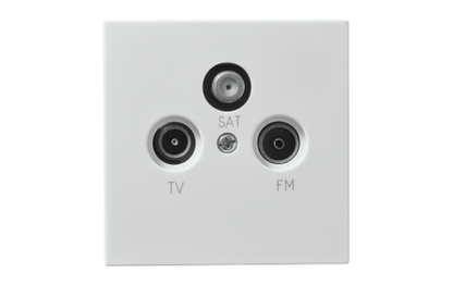 Antennendose McPower ''Shallow'' für TV, Radio und Sat, UP, weiß
