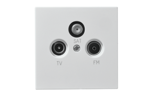 Antennendose McPower ''Shallow'' für TV, Radio und Sat, UP, weiß