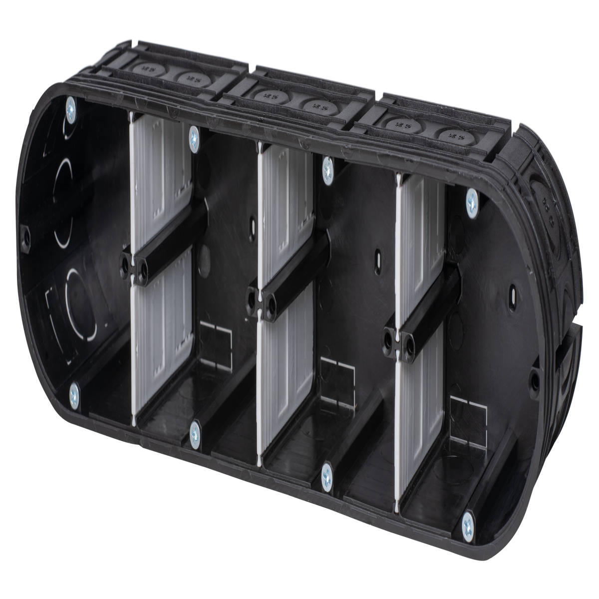 Unterputz-Gerätedose massiv, 4-fache Ausführung, 71x284x63mm, IP20, Ø60mm