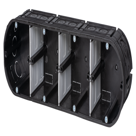 Unterputz-Gerätedose massiv, 4-fache Ausführung, 71x284x63mm, IP20, Ø60mm